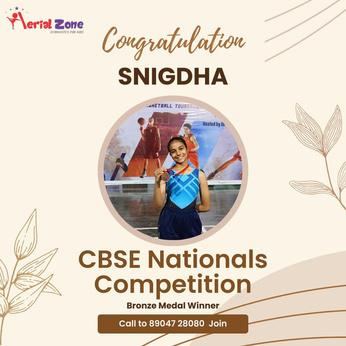 Snigdha with her bronze medal at the CBSE Nationals